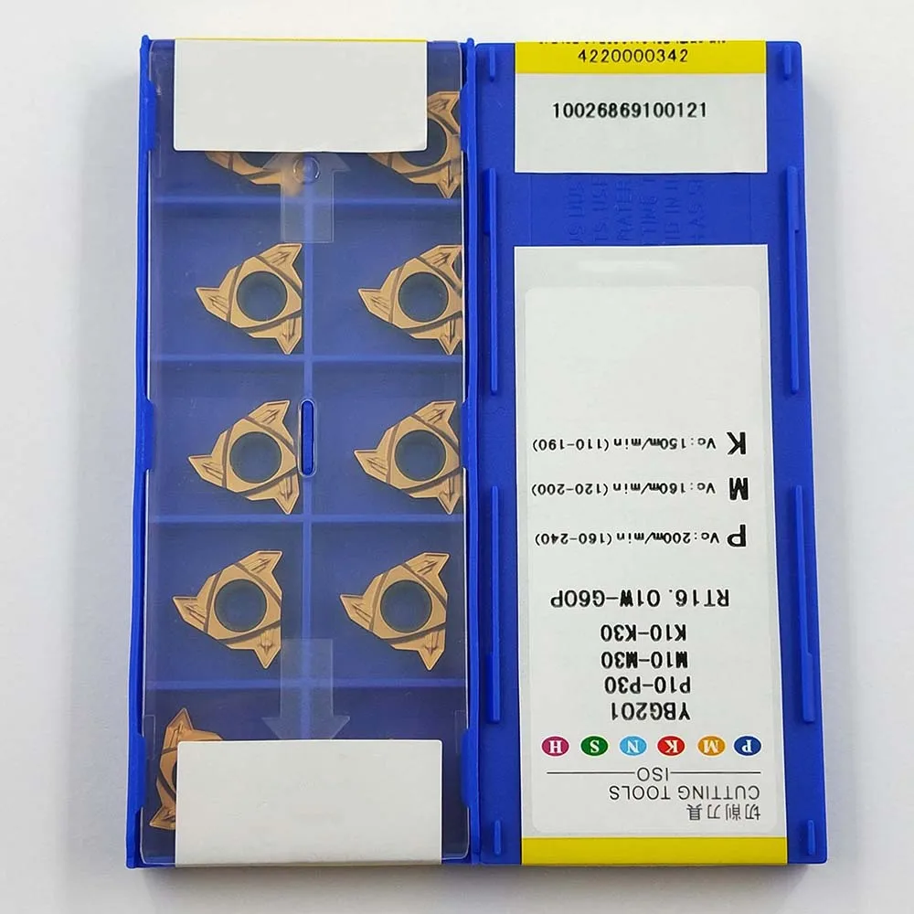 

10 pcs thread turning insert 16ER G60 1.5mm-3.0 RT16.01W-G60P YBG201 Thread Inserts Cutter Turning Tools Miliing Carbide Inserts