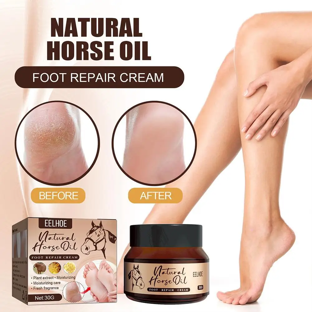 

Horse Oil Repair Foot Cream Moisturizing And Repairing Non Greasy Anti Dry Cracking Removal Dead Skin Hand Feet Care Foot Mask
