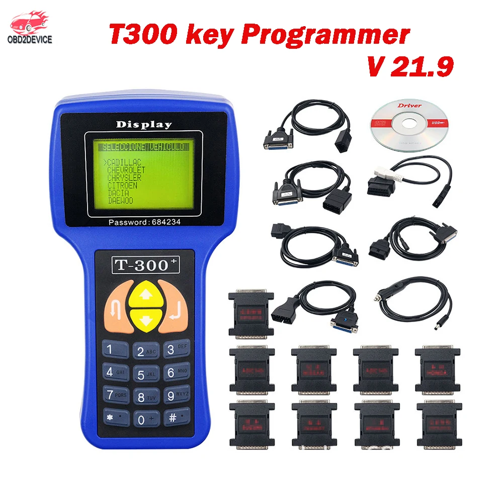 Programming Tools T300 Key Programmer V21.9 Full English / Spanish Key Matching Instrument for Car Keys Power Upgrade Repair