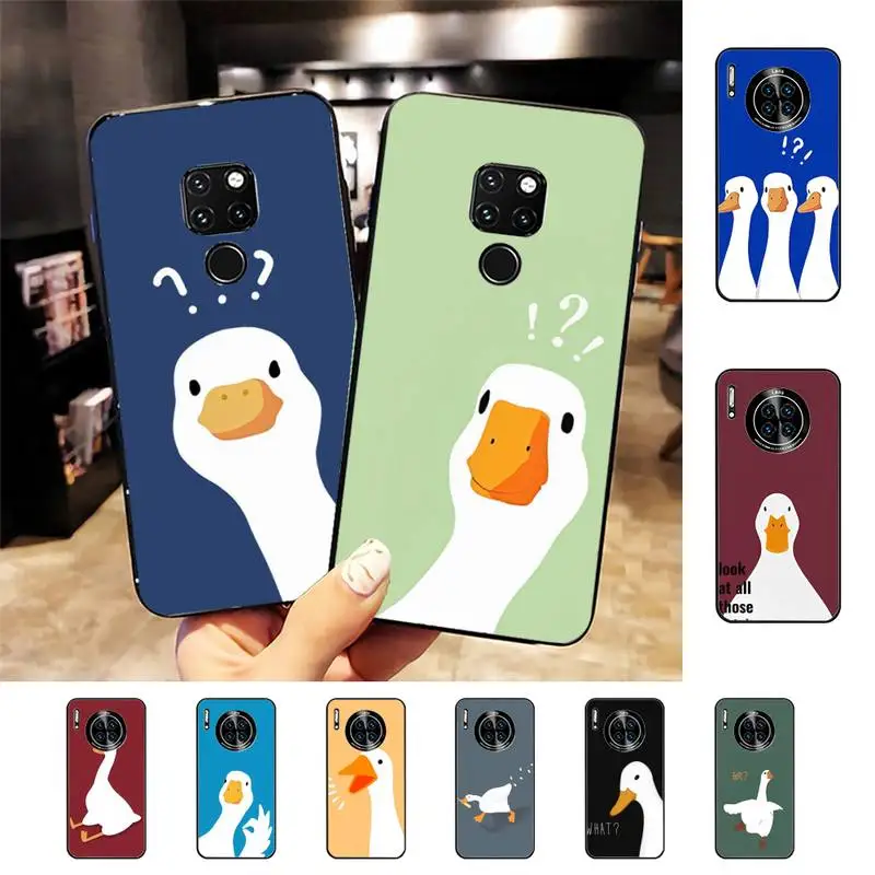 

Cute Idiot Duck Goose Phone Case for Huawei Mate 20 10 9 40 30 lite pro X Nova 2 3i 7se