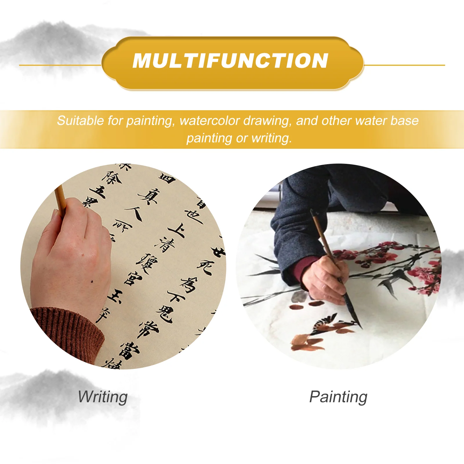 Chinese Calligraphy Xuan Paper Sprinkle Gold Rice Painting Practice Scroll Decoupage