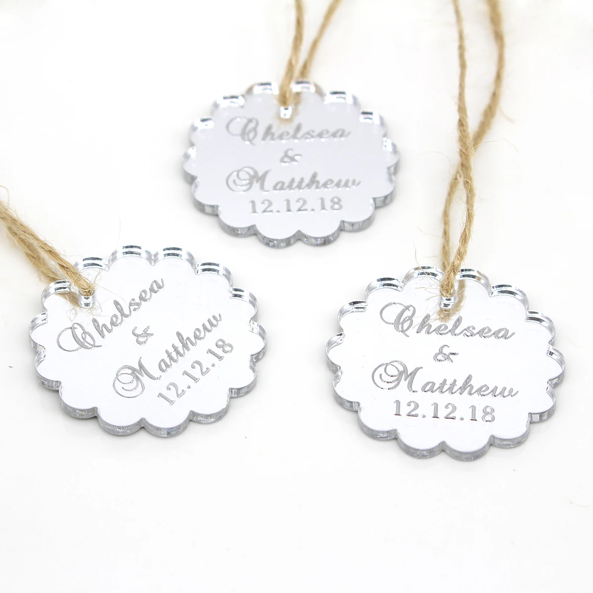 

50 шт., круглые украшения для стола, с гравировкой