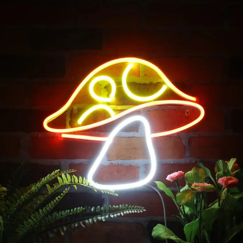 Wan xing Mushroom Decoration Flex Silicone LED Neon Bar Bedroom Office Living Room Cafe Use