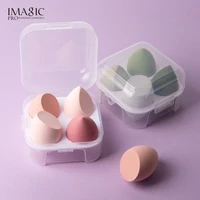 imagic 4pcsset makeup sponge with storage box soft professional puff drywet use foundation powder beauty tool women sponge egg