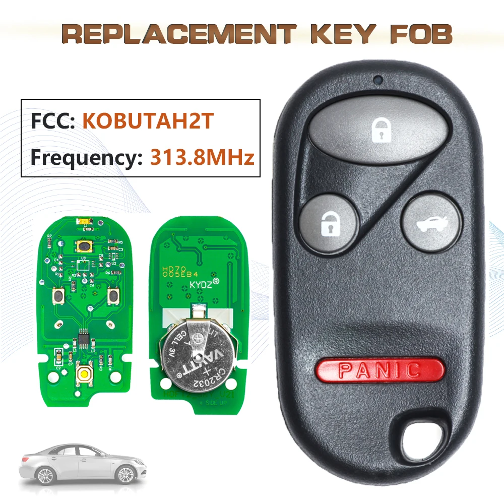 KEYECU 313.8MHz FCC:KOBUTAH2T 4 düğme akıllı uzaktan uzaktan anahtar Fob 1998 1999 2000 2001 2002 Honda Acura TL 2003