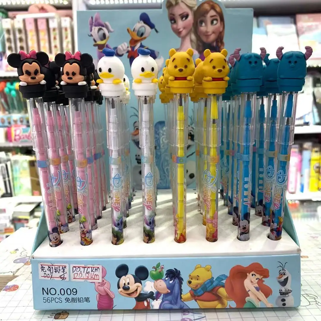Pces Lote Disney Cartoon Livre Afiar Lápis Xiaomi qi Urso Caneta Escrita Ovo Bala Material Escolar Conjunto Bonito 56 –