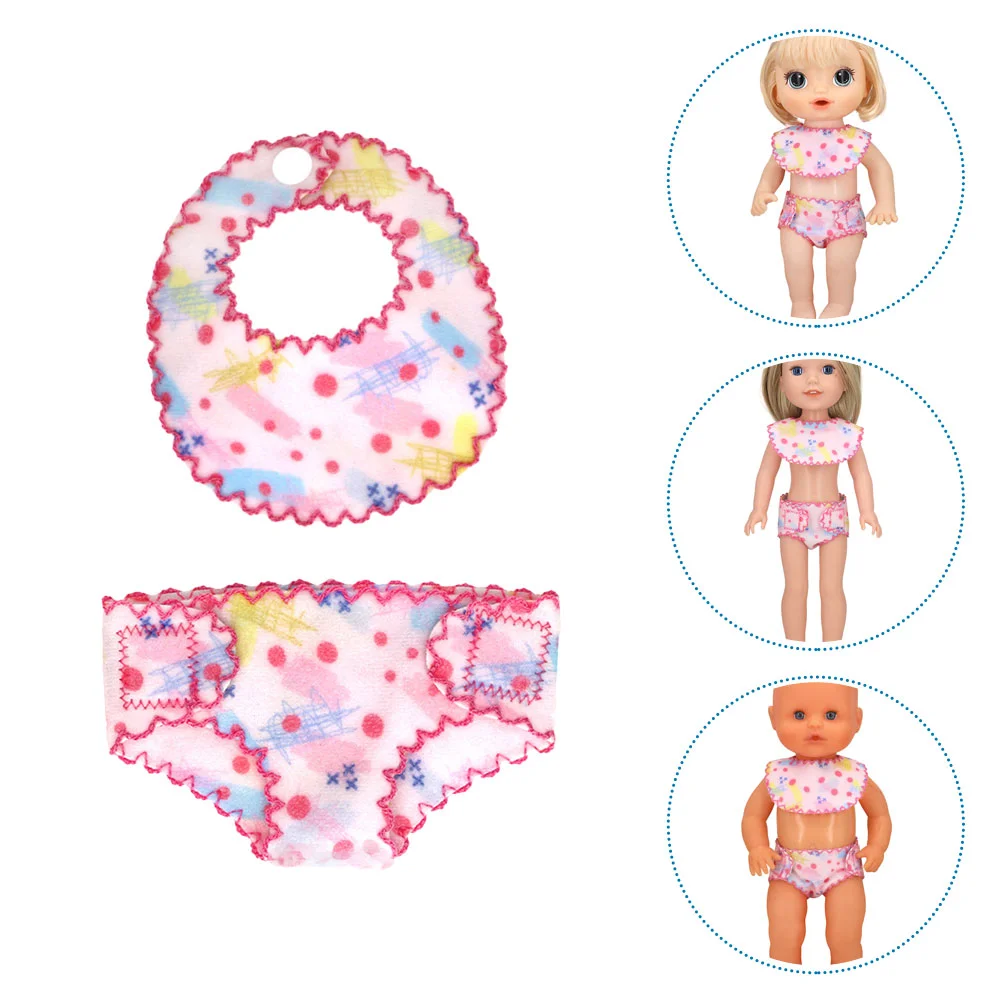 

12" Girl Doll Clothes 30-38cm Baby Doll Underwear Bib Feeding Accessories Underpants Baby Dolls Girl Boy Costume