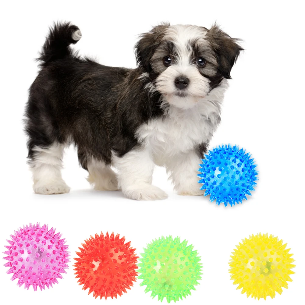 

Dog accessories Soft Rubber Luminous Pet Dog Chewing Elastic Ball Toy Outdoor Throwing Interactive Toys For Dogs Size S/L Rando