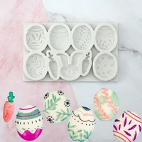 new durable bunny cartoon fondant mould cake decorating tools easter egg silicone mold chocolate cookies baking mould