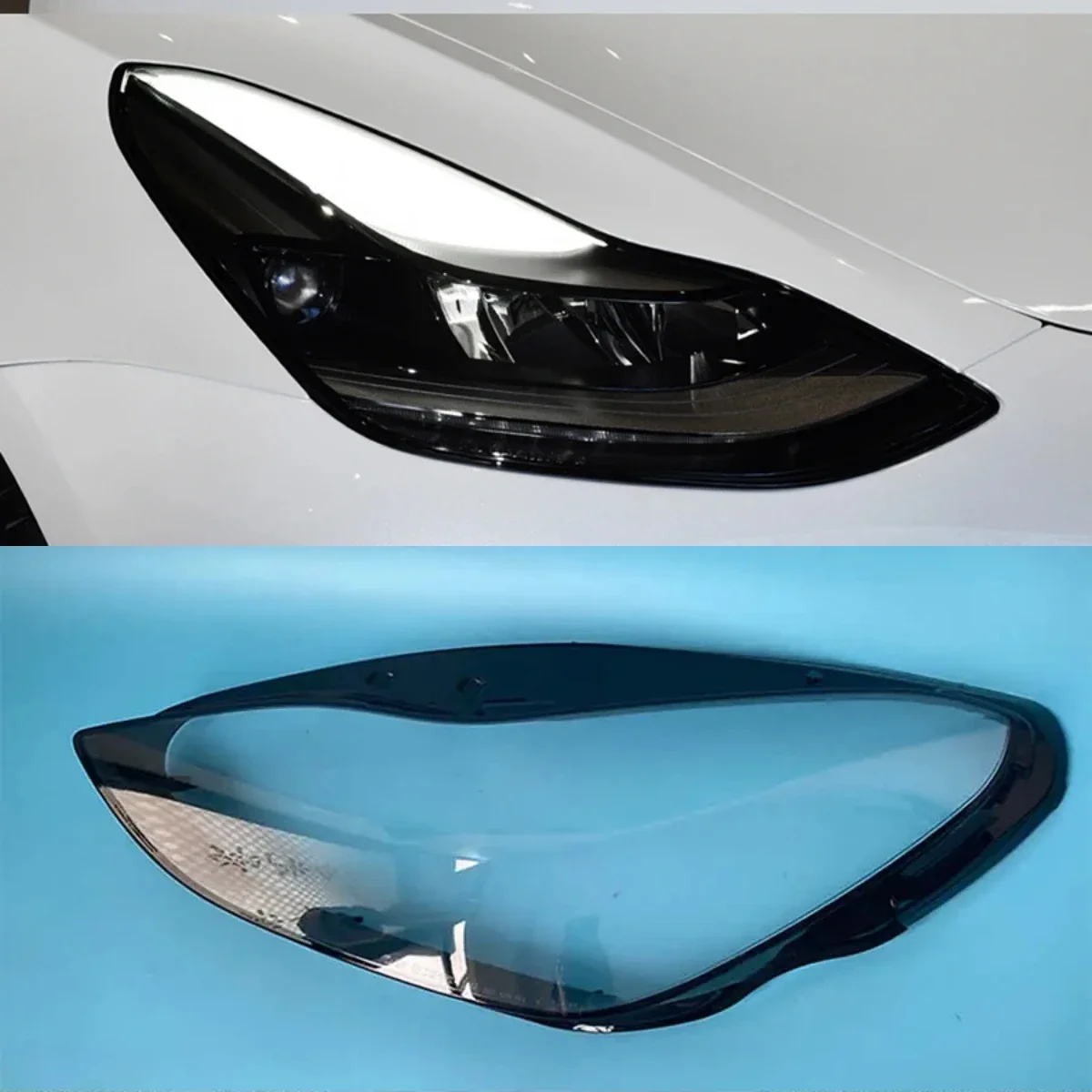 Крышка для фары Tesla Model Y затеняющая прозрачная маска линзы из оргстекла замена