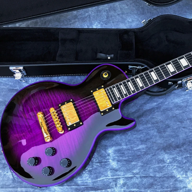 

High quality electric Guitar, Ebony fingerboard, Flame Maple top, Guitar, Large diamond logo, Gold accessories, ABR-1 Bridge.