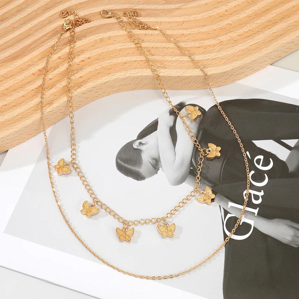 Модное многослойное ожерелье IFMIA с замком-бабочкой для женщин трендовый чокер
