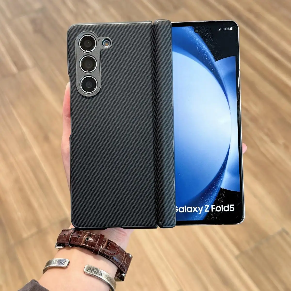 Чехол для Samsung Galaxy Z Fold 6 5 роскошная текстура из углеродного волокна приятный кожи