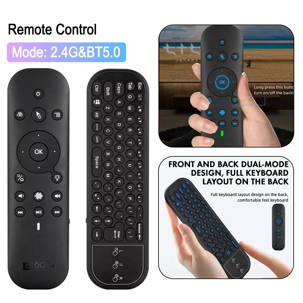 

NEW 2.4G IR Remote Control Bluetooth-compatible 5.0 Air Mouse Voice Backlight Remote Control Dual Modes 6-axis Gyroscope for TV