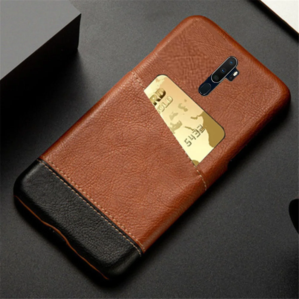 

For OPPO A5 2020 Case Card Slot Holder Mixed Splice PU Leather Cover For OPPO A9 2020 Case Coque Fundas OPPO A5 A9 2020 Cases