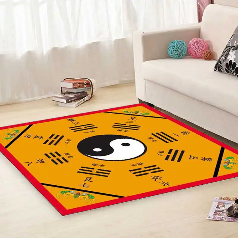 Фото Традиционный Ковер этнической культуры, Taoist mats Yin Yang Tai Chi Bagua, коврик с рисунком, нескользящий коврик для медитации №2