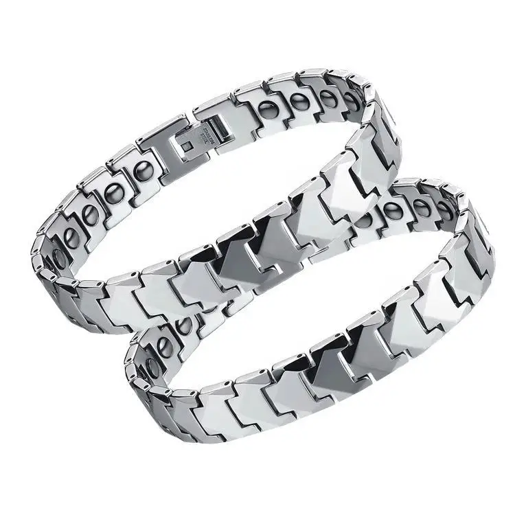 

Модный мужской магнитный браслет из вольфрама золотого цвета с бриллиантами для здоровья, ювелирные изделия из вольфрама