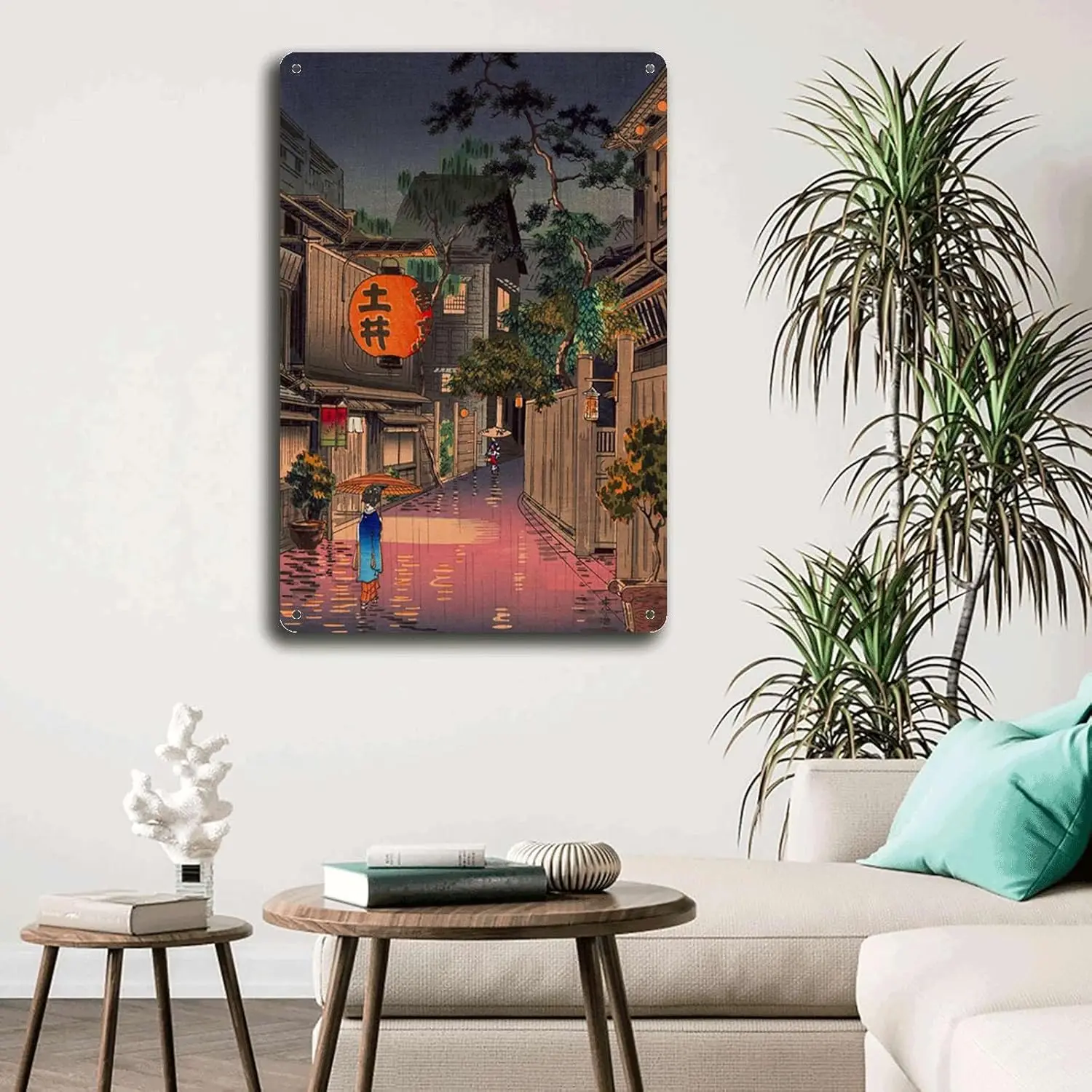 Металлические оловянные знаки японский ретро стиль искусство деревянная кисть