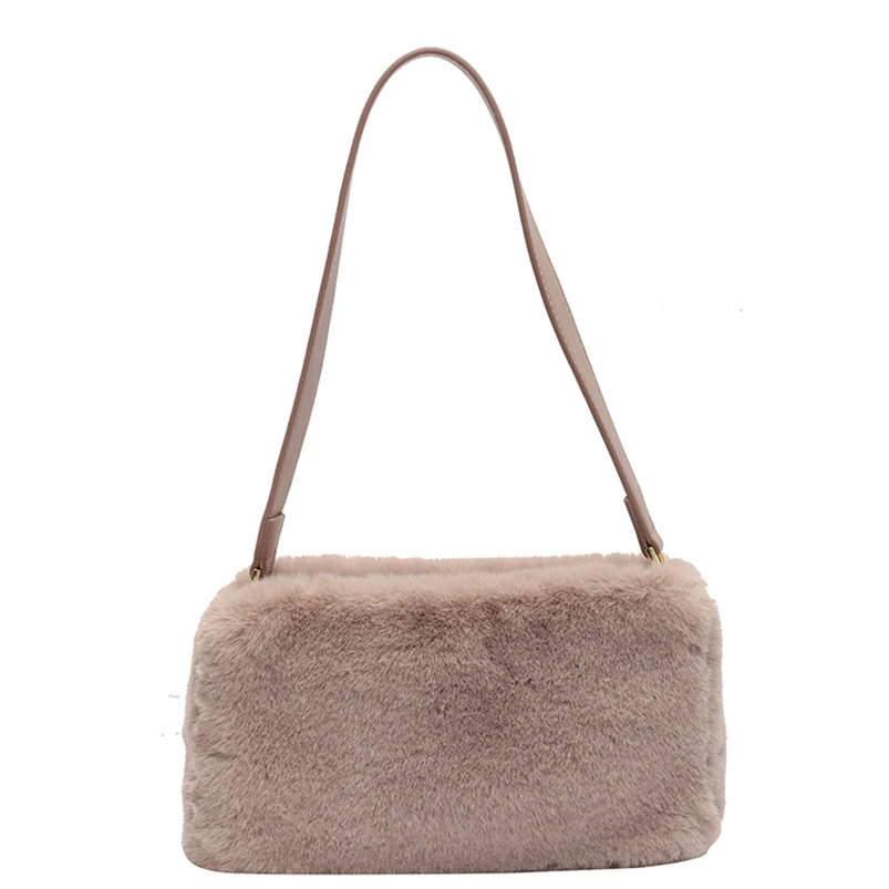 

Autumn And Winter Handbags For Women 2022 New Plush Shoulder Bags Leisure Soft Underarm Bag Large Capacity Texture Messenger Bag
