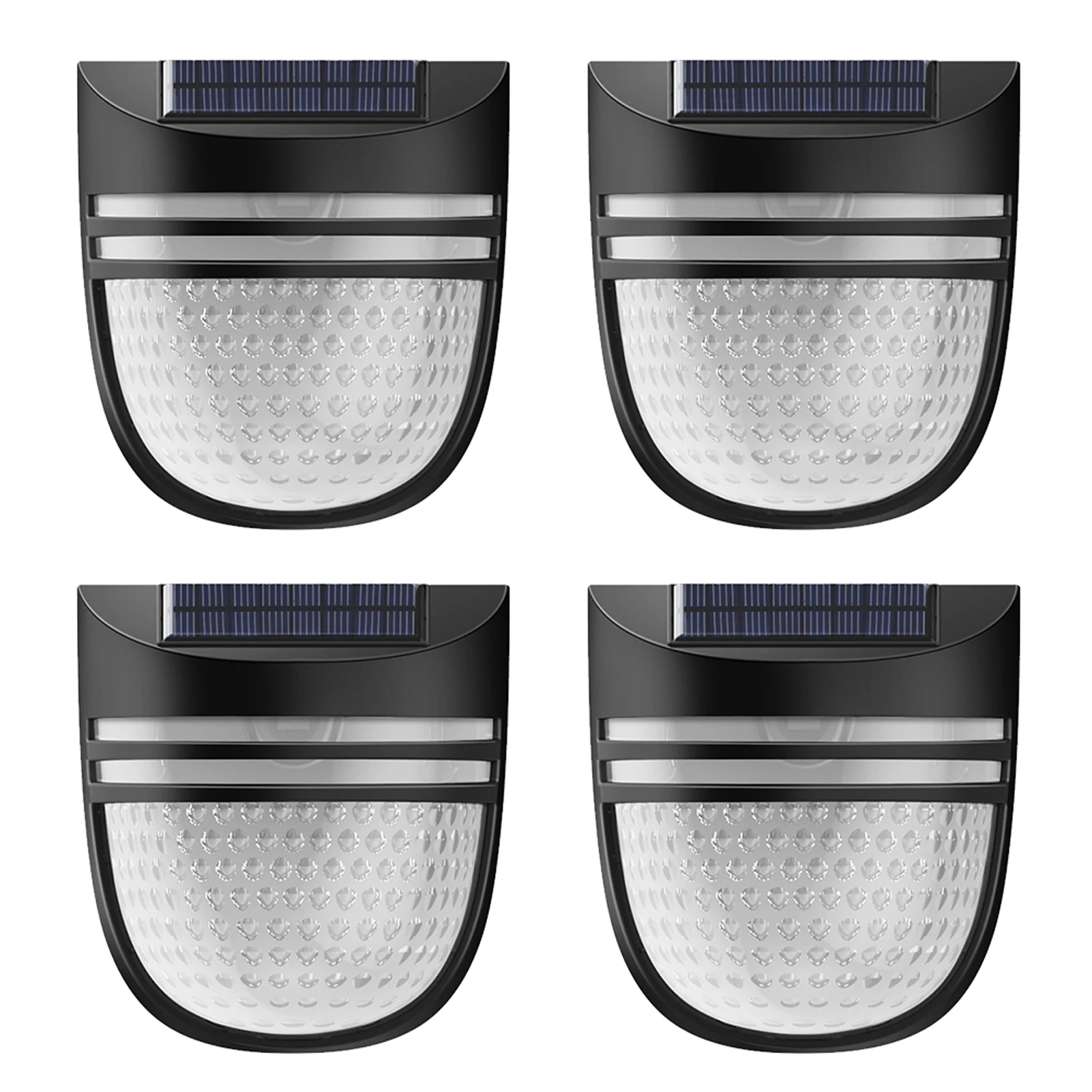 

4pcs Garden Home Porch Yard Wall Mounted Easy Install Weatherproof With Breathing Mode Outdoor Waterproof Solar Fence Light