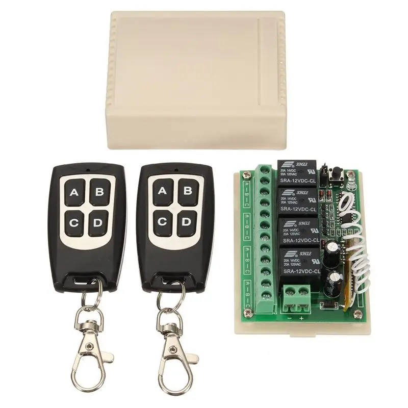 

FBIL-12V 4CH Channel 433Mhz Wireless Remote Control Switch Integrated Circuit With 2 Transmitter DIY Replace Parts Tool Kits