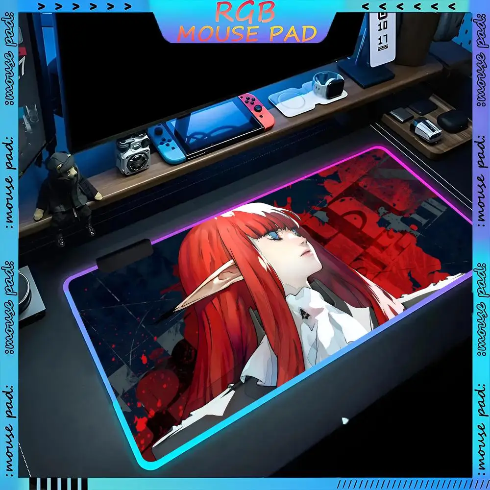 Metaphor ReFantazio Коврик для мыши RGB Аксессуары ПК Светодиодный игровой настольный