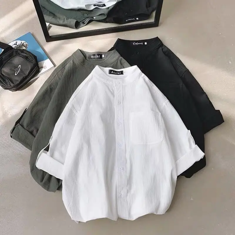 

XEJ Cotton Shirt Spring Autumn 2021 Women Fashion White Top Korean Fashion Office Clothes Kpop Clothes Elegant Tunic for Man