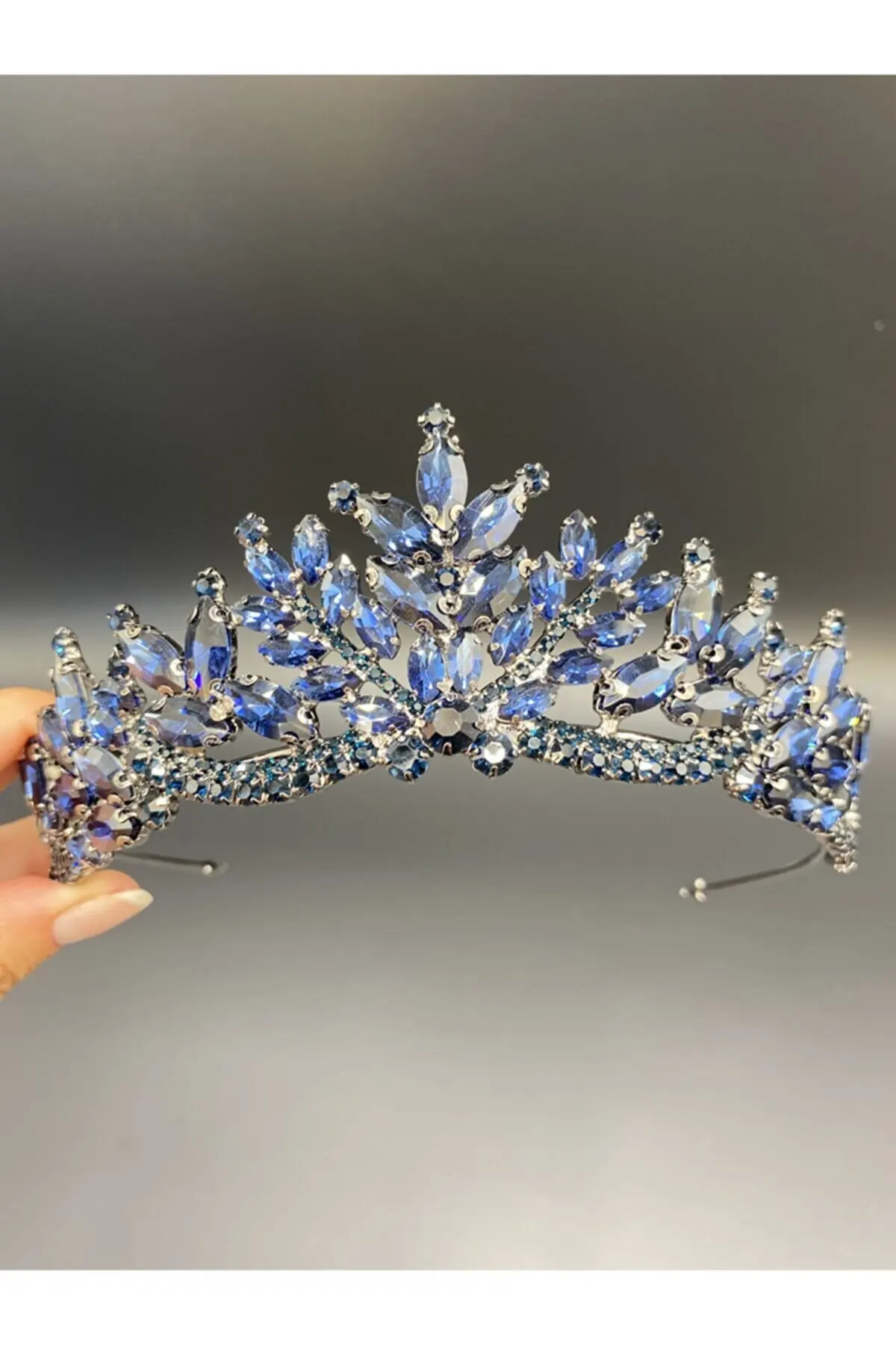 

Women's Navy Blue Bridal Tiara Charming Bridal Crown wedding Hair Accessories for 2022 Marriage