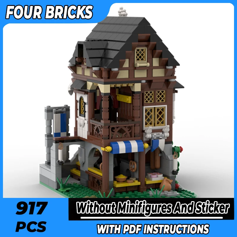 

Конструктор Moc ретро уличный вид модель средневековая хлебобулочная технология модульные блоки подарки игрушки для детей Наборы для творчества сборка