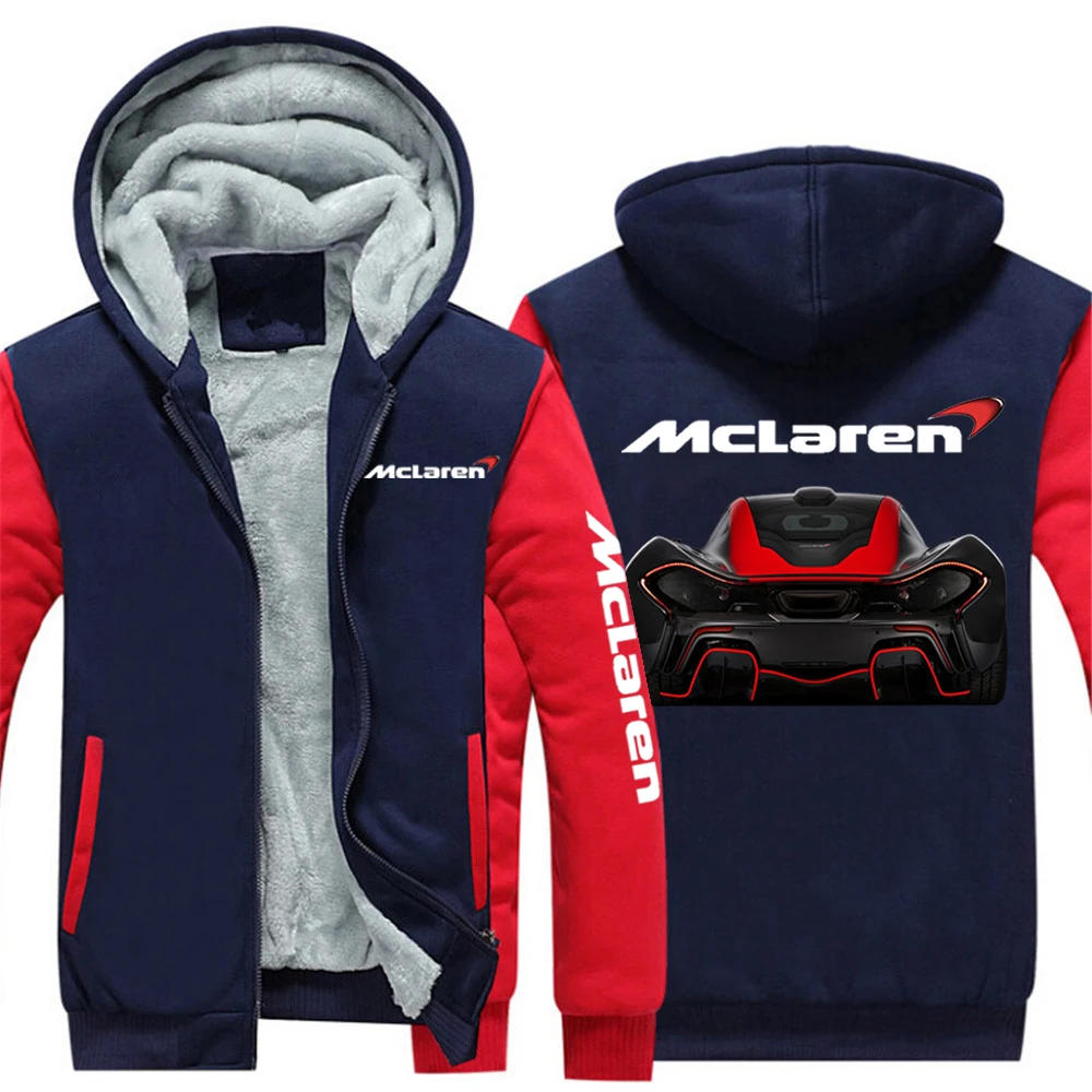 

2022 McLaren Logo Hooded Thicken Jackets Male Hoodies Zipper Sweatshirts Tracksuit College style Coats