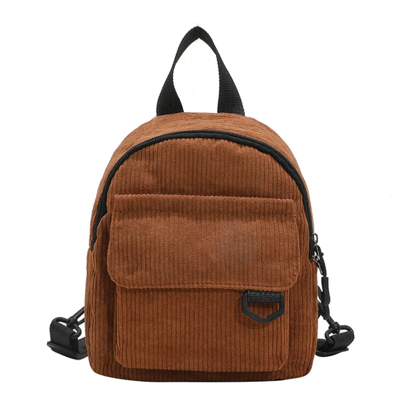 

Solid Simple Student Traveling Backpack Backpacks Casual Small Backpack Women Bookbags Mini Color Corduroy Backpacks Kawaii