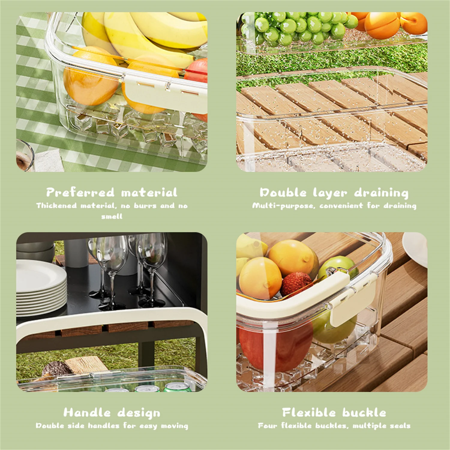 Экологичный портативный контейнер для хранения продуктов питания с крышкой и