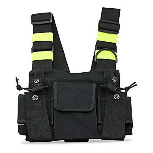

Radios Pocket Radio Chest Harness Chest Front Pack Pouch Holster Vest Rig Carry Case for Walkie Talkie Kenwood Motorola Baofeng