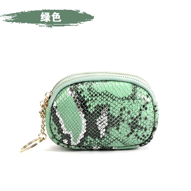 Вместительные двойные молнии из натуральной кожи с змеиным узором |