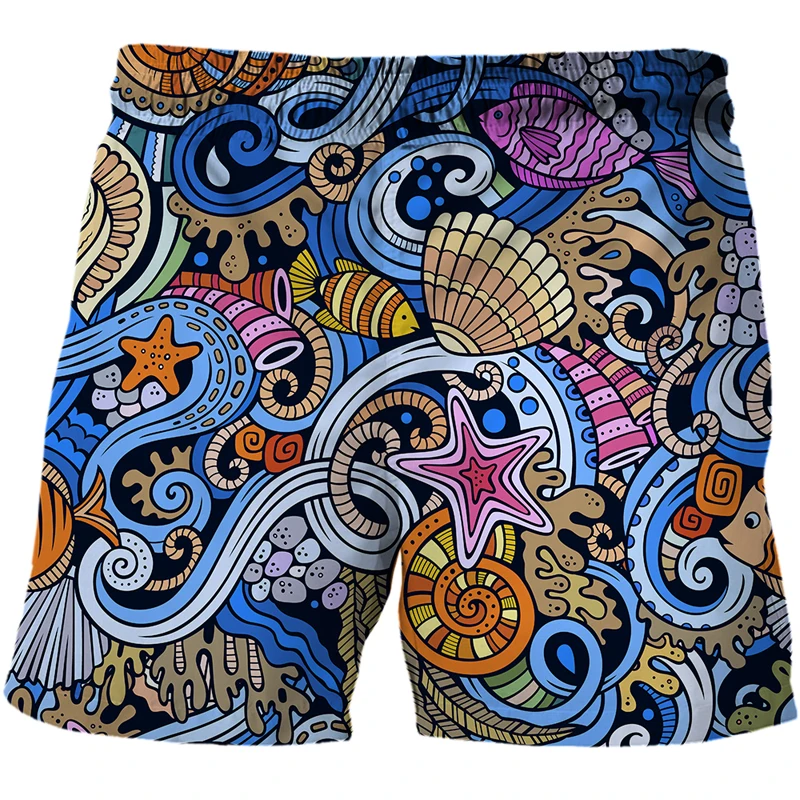 

Verão calções masculinos padrão abstrato 3d surf shorts impressão praia curto casual secagem rápida calças esportivas roupas de