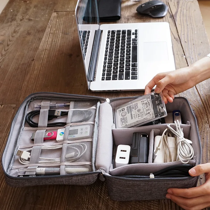 Men Travel Portable Cable Storage Digital Bag Gadget Organizer Water Proof Pouch Ipad Earphone Classification Organizerion Box