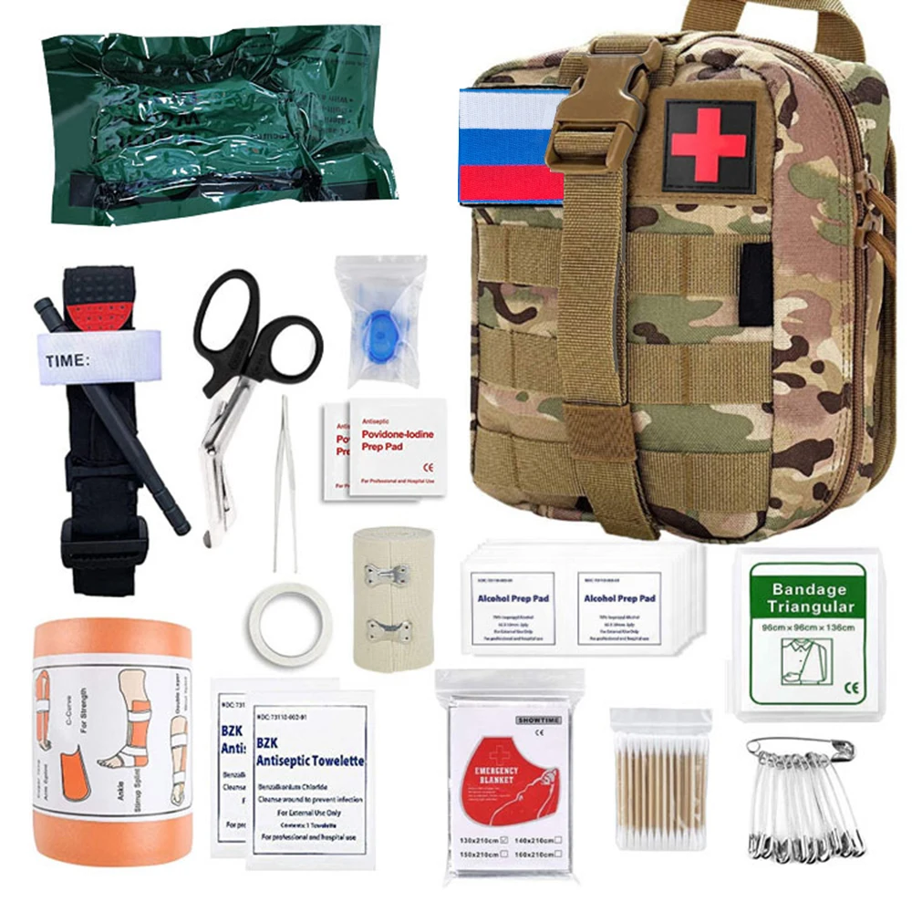 46 Pcs Kit di pronto soccorso di sopravvivenza Molle Outdoor Gear Kit di emergenza borsa per traumi per campeggio caccia Disaster Adventures Kit di sopravvivenza
