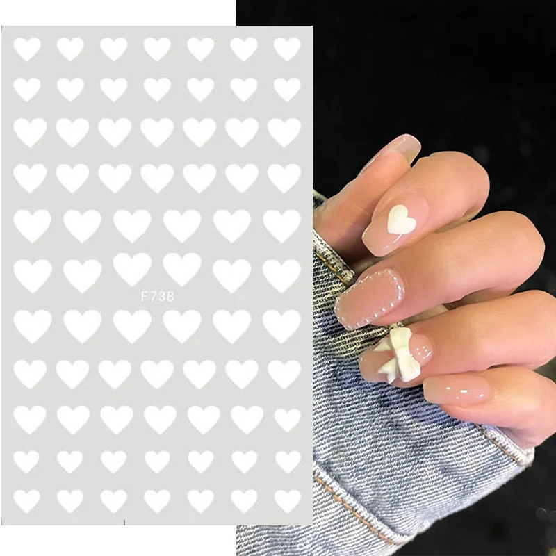 

1pcs new nail enhancement stickers white love stars small fresh stars 3D back glue nail stickers beauty products