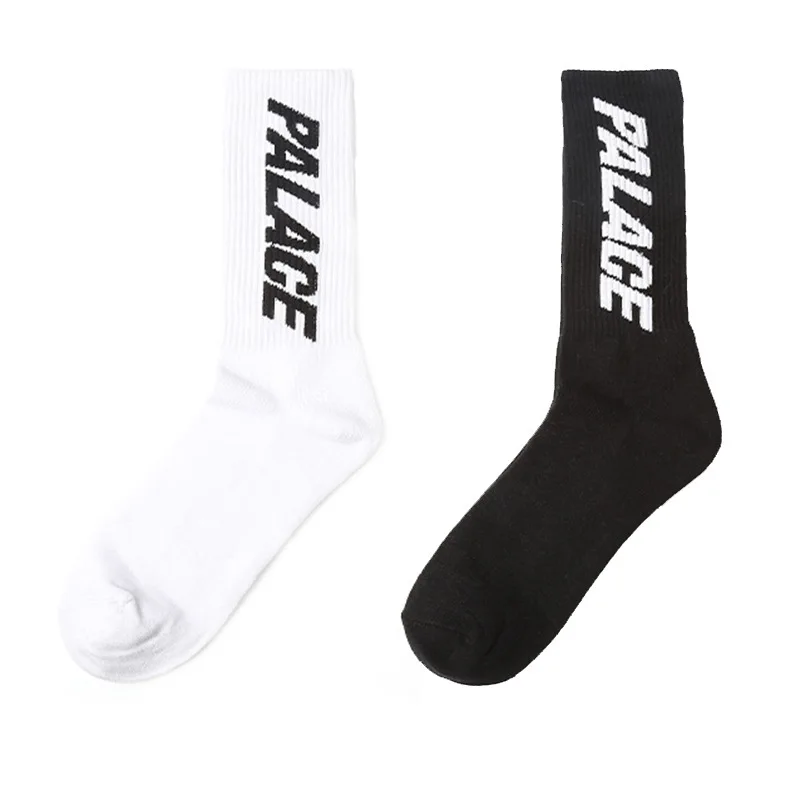 Black White Autumn and Winter Mid-Calf Hip-Hop Fashionable Brand Men and Women Skateboarding Hip Hop Sports Harajuku Socks