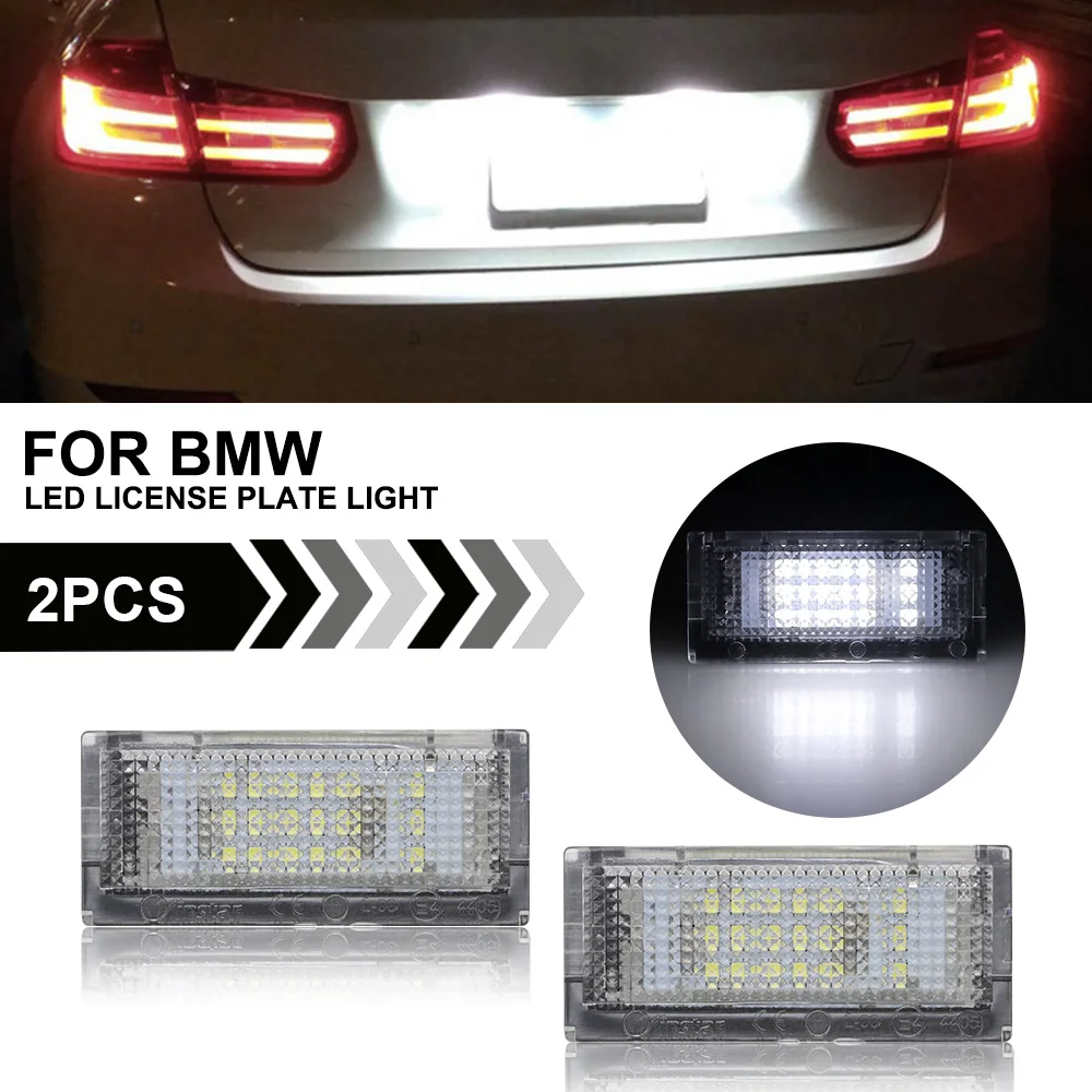 

2PCS LED Number License Plate Light Lamps For BMW E46 2D M3 1998-2006 4D 5D Touring 1998-2005 White 6500K Car Rear No Error