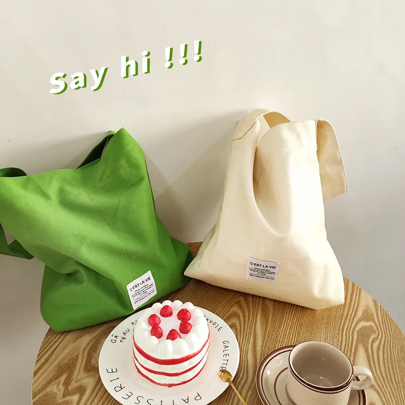 

Spring and Summer New Cream Candy Color Canvas Bag A Bag with Hand Bag Mommy Bag Wholesale