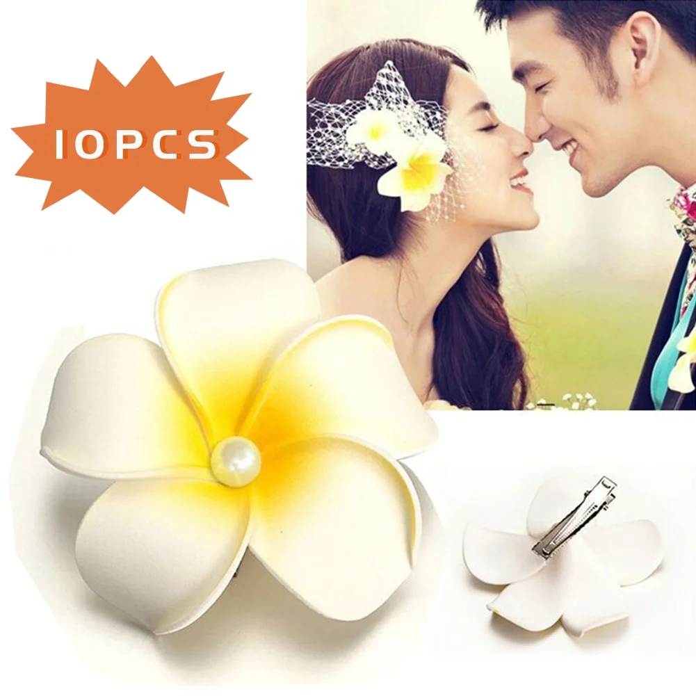 Заколки для волос с цветком плюмерии женщин и девушек 10 шт. заколки яйцами летние