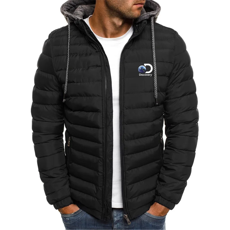 

Men's 2023 vertical warm down jacket, street fashion, casual brand coat, winter trench coat