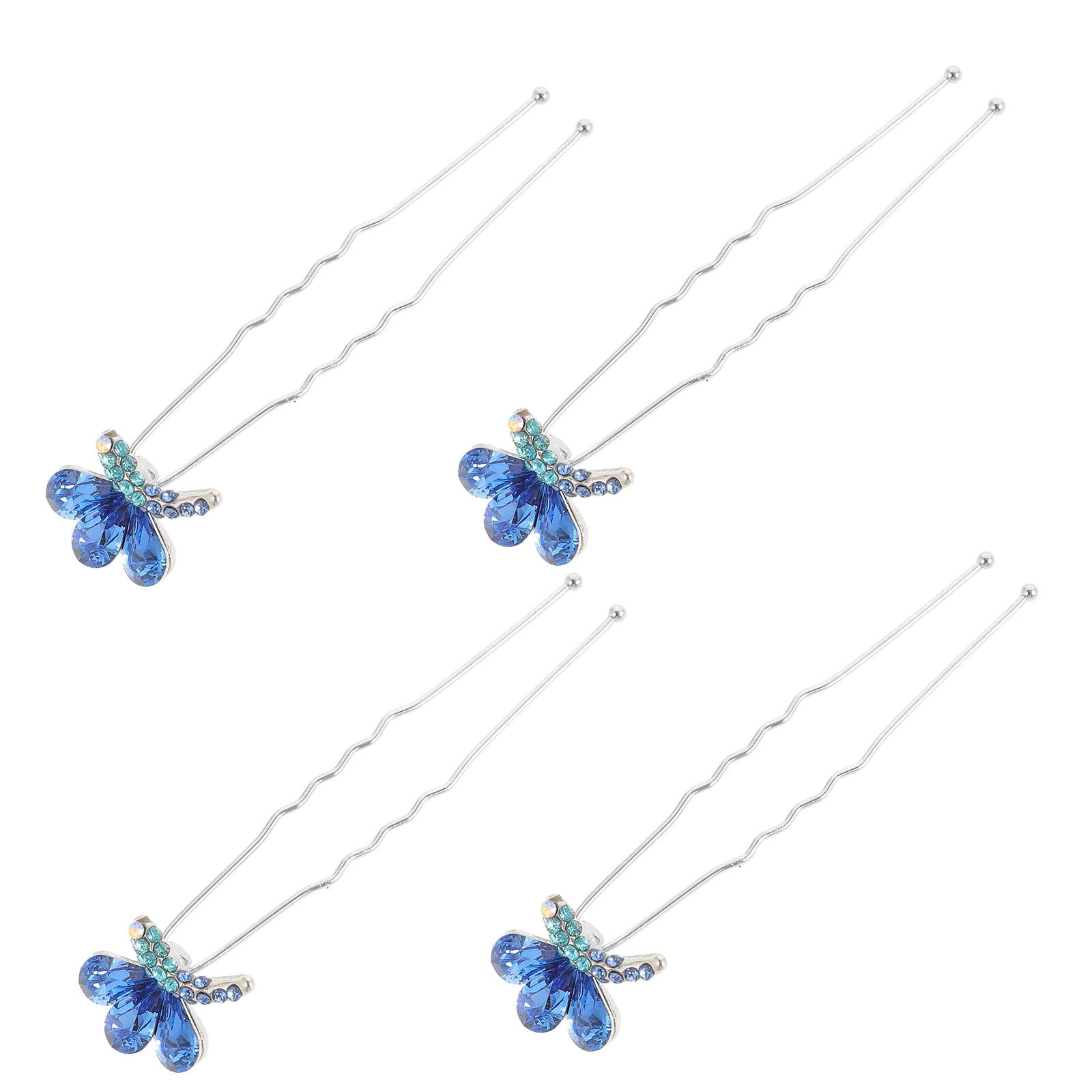 

4pcs Wedding Bride Hair Clips Rhinestone Hairpin Butterfly Hair Piece Women Hair Accessories