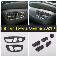car interior seat side adjustment button cover trim lhd for toyota sienna 2021 2022 matte wood grain carbon fiber accessory