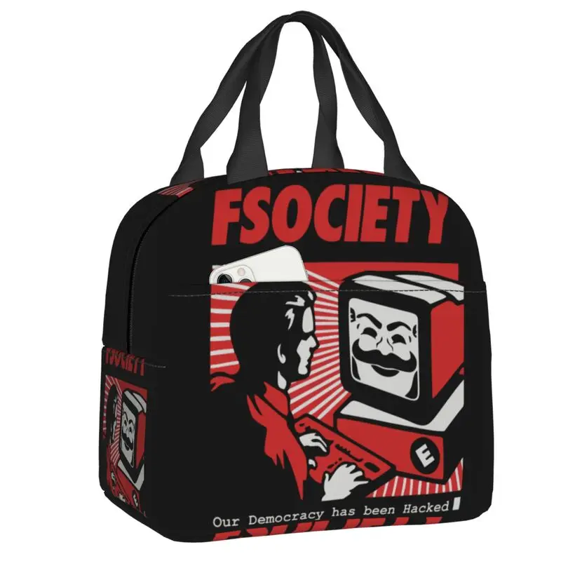 

Индивидуальная сумка для ланча Mr Robot для мужчин и женщин, теплоизолированный Ланч-бокс для детей, школьников и детей