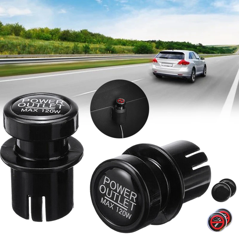 

2 Piece/Set Car Charger Cigarette Lighter Plug Car Styling Universal Black Dust Cover Car Styling Universal Dust Cover