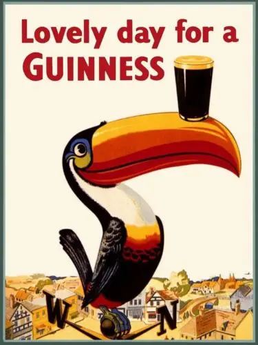 

1 м, реклама питья Guinness Lovely Day, ретро металлическая настенная табличка, винтажная вывеска