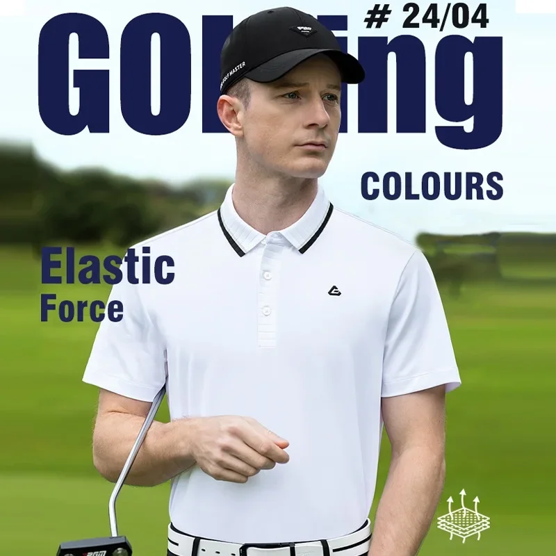 Pgm Мужская рубашка поло с короткими рукавами спортивная футболка отложным