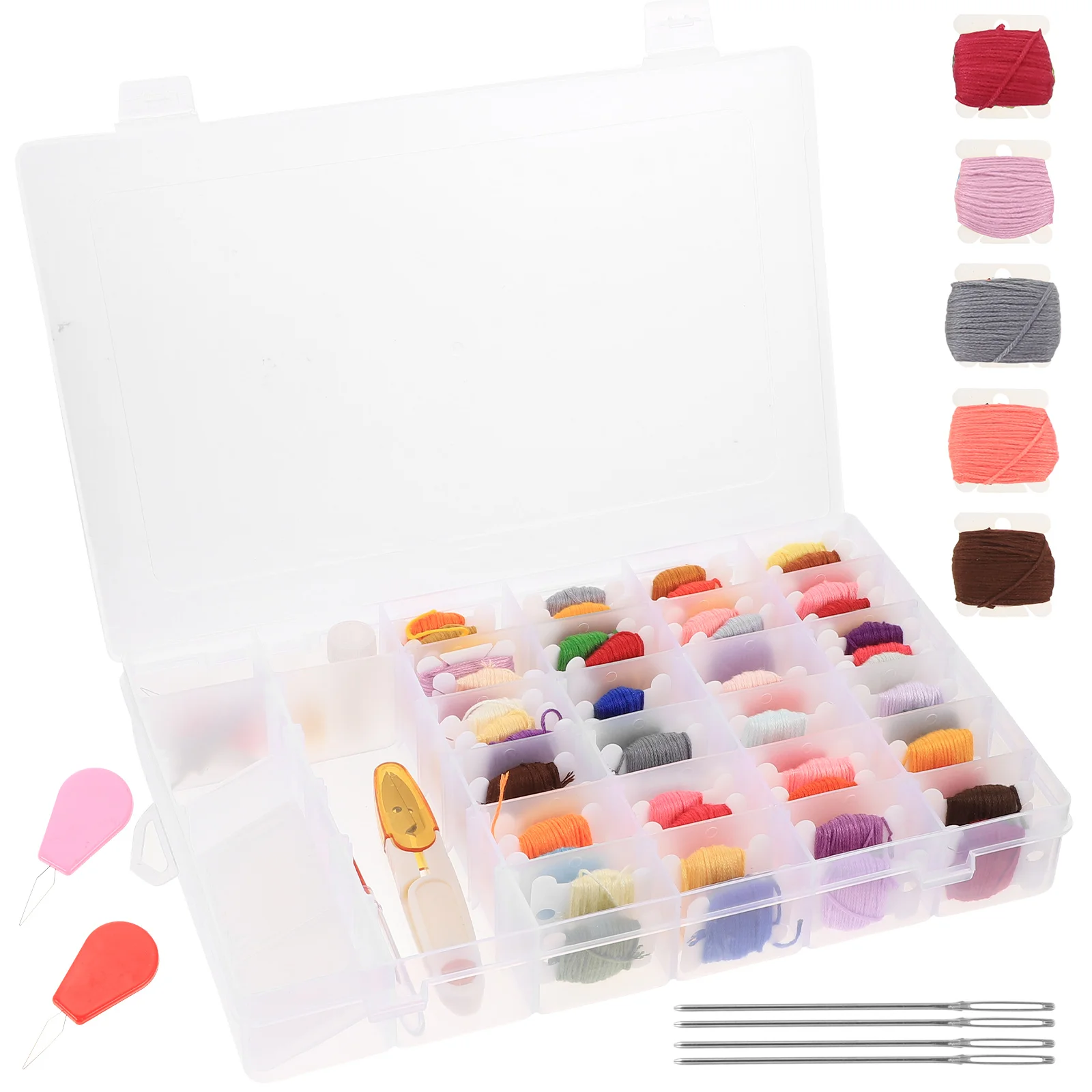 

Thread Cross Embroidery Floss Box Sewing Supplies Organizer Board Bracelets Container Windingwind Accessories Containers Kit